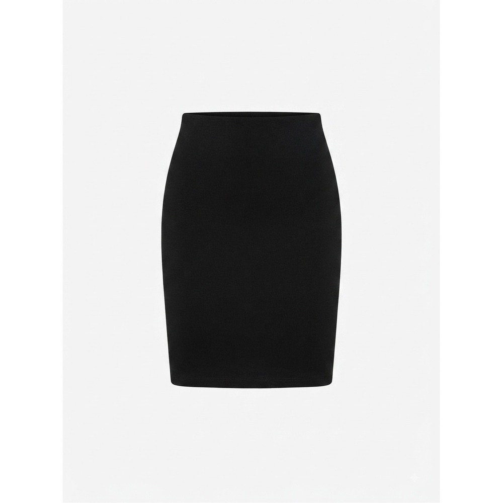 Philosophy Republic Clothing Black Pencil Skirt Gold Back Zip Ponte Knit Sz 12
